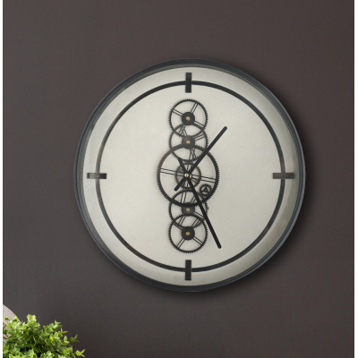 46cm Black and White Gears Wall Clock