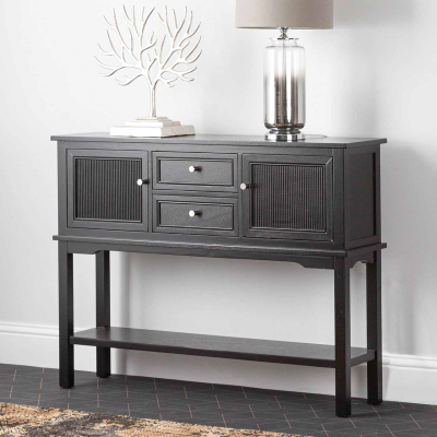 Lindon Black Wood 2 Drawer and 2 Door Sideboard