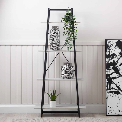 170cm 4-Tier Black and Grey Display Unit