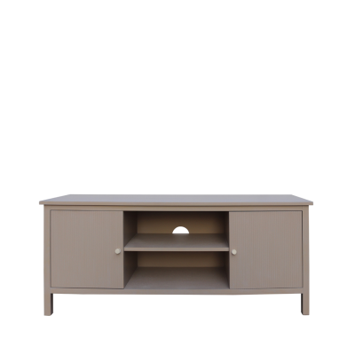 Lindon 2 Door Entertainment Unit Taupe with Nickel Handles