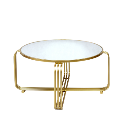 Yuan Gold Metal With Top Mirror Coffee Table