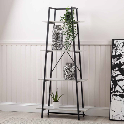 170cm 4-Tier Black and Grey Display Unit