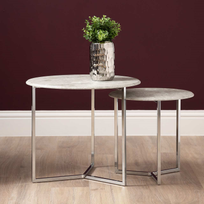Castello Set Of 2 Chrome End Tables