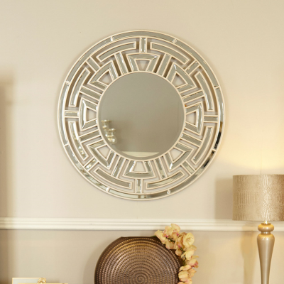 Apollo Champagne Round Wall Mirror