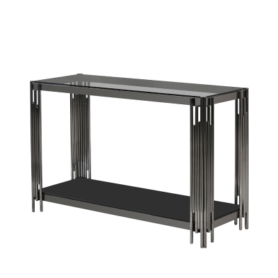 Prague Black Mirrored Console Table