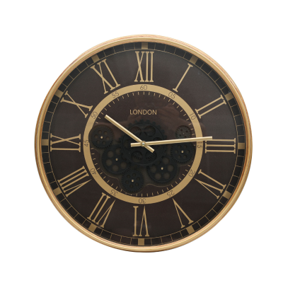 53.5cm Gold Gears Wall Clock