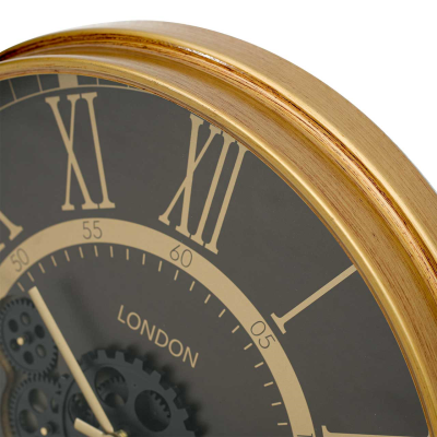 53.5cm Gold Gears Wall Clock