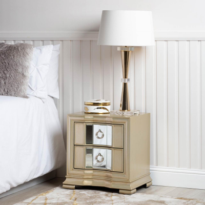 Lucca 2 Drawer Mirror Cabinet