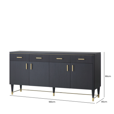 Elton 4 Drawer 4 Door Sideboard Espresso