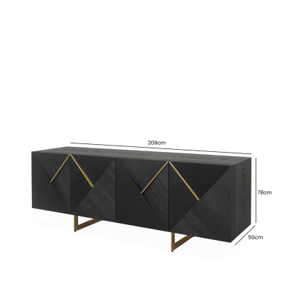 Ivanna 4 Door Sideboard Espresso Oak