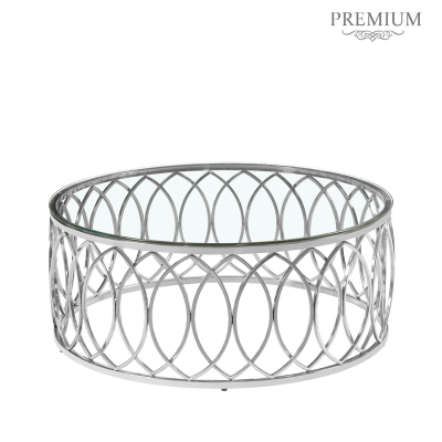 Willow Chrome Metal and Glass Coffee Table