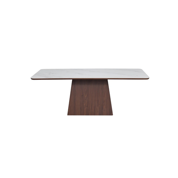 Erza Walnut And White Dining Table