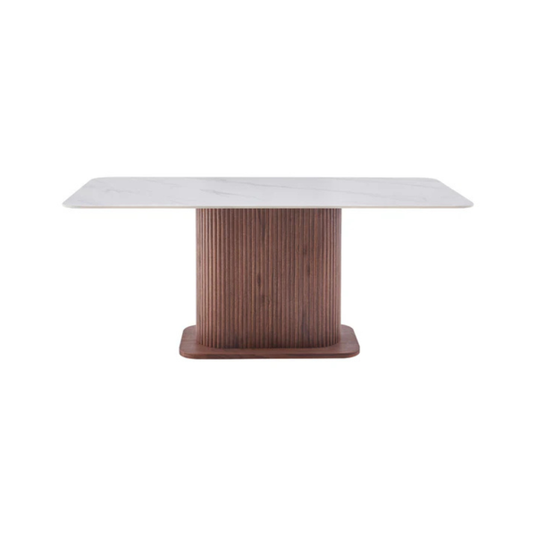 Eleanor Walnut and White Dining Table