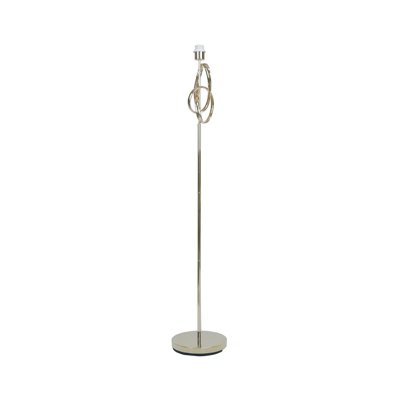 Gold G-Clef Design Metal Floor Lamp with Grey Linen Shade
