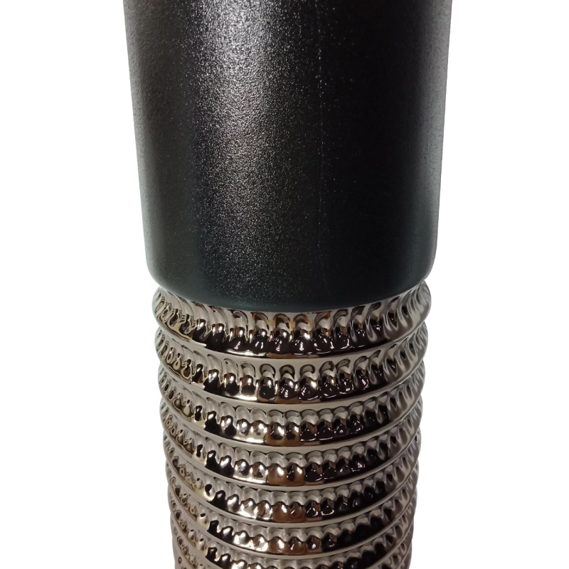 80.5cm Black and Textured Bronze Ceramic Floor Vase