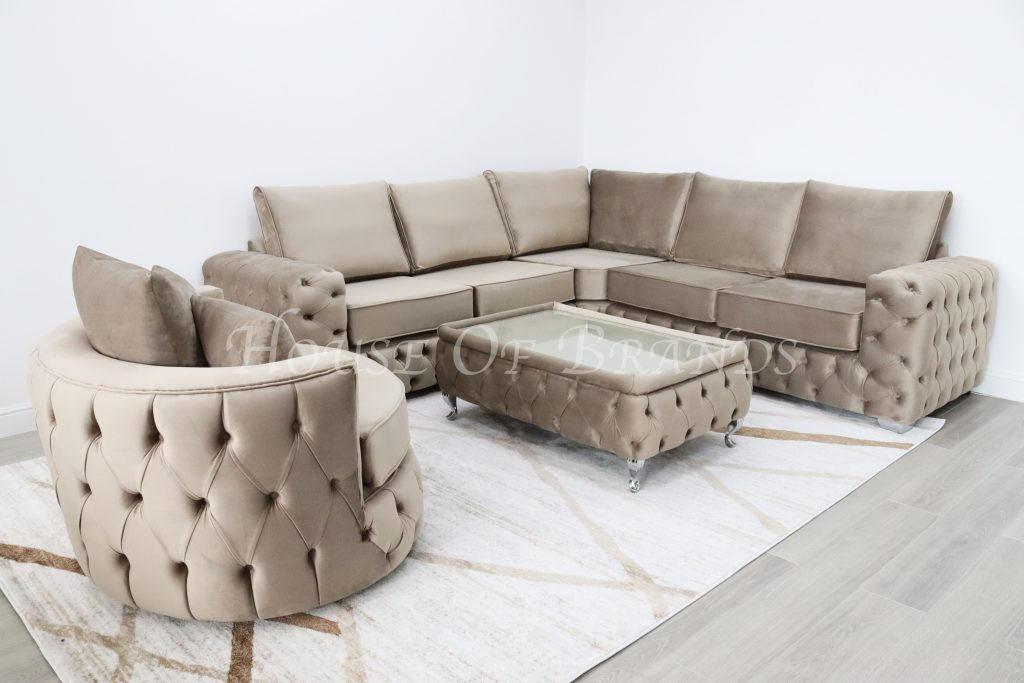 House Of Brands Upholstered Rectangular Coffee Table 