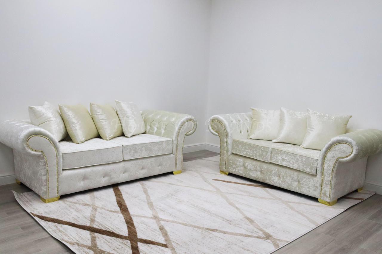 House Of Brands Bella Shimmer Velvet Sofa 