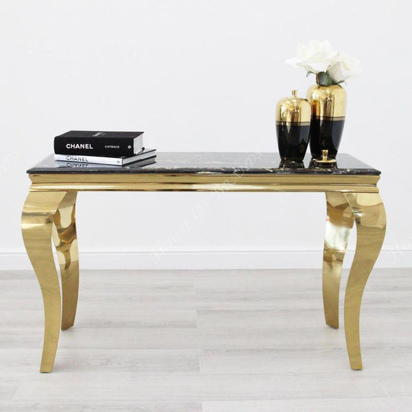 Rome Gold Marble Console Table