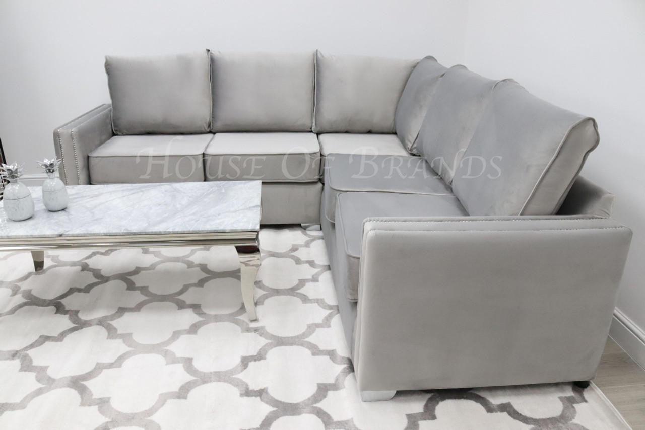 House Of Brands Riviera Velvet Corner Sofa