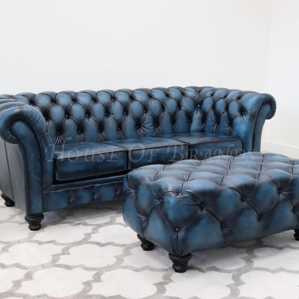 Chesterfield Antique Leather Sofa