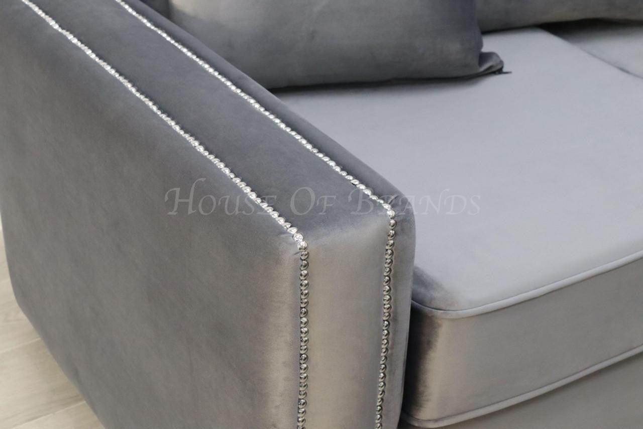 House Of Brands Riviera Velvet Corner Sofa