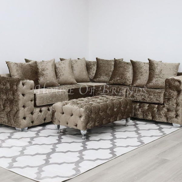 Upholstered Shimmer Rectangular Footstool