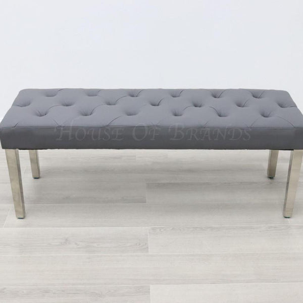Leather Hudson Grey Majestic Bench