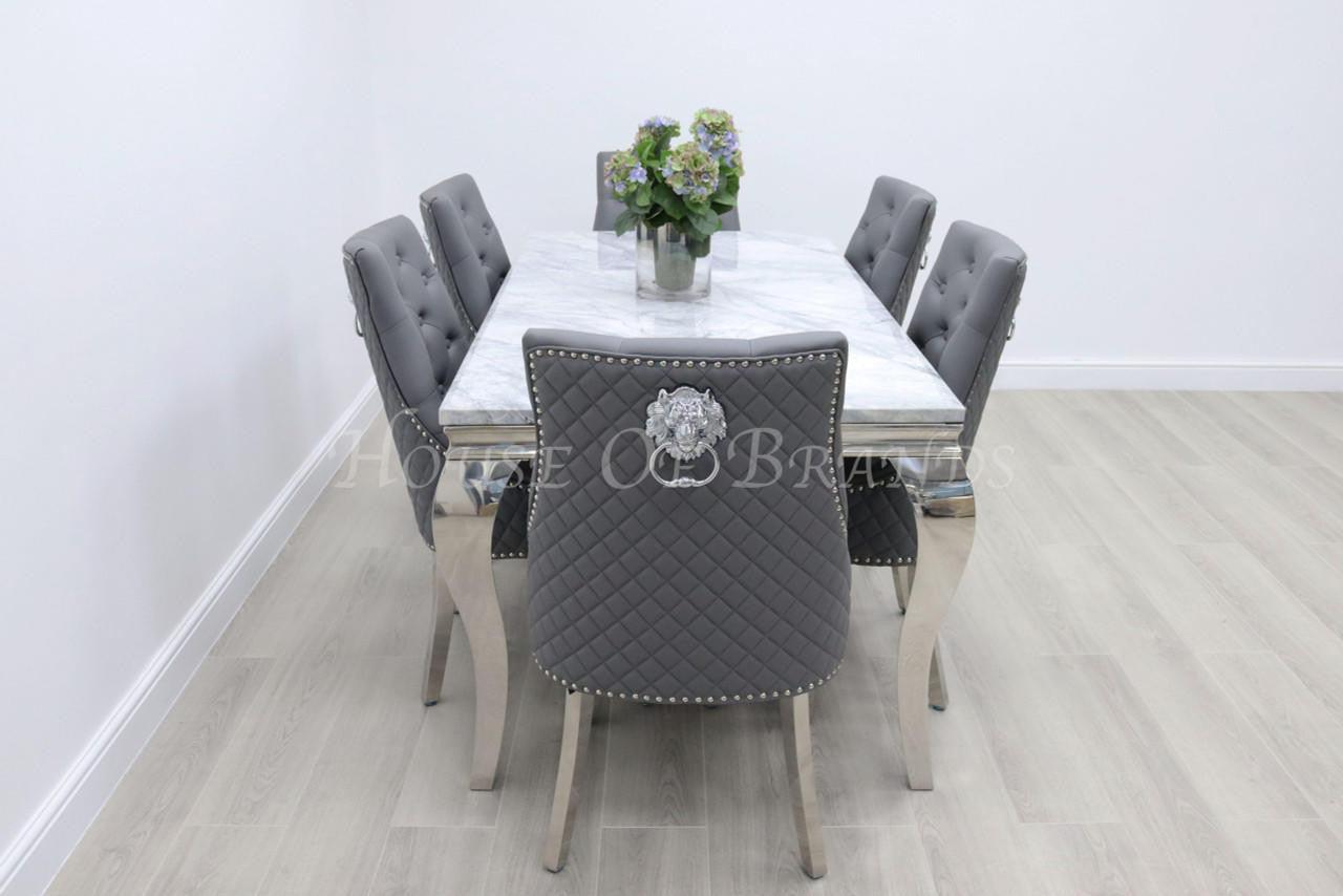 House Of Brands 1.8m Rome and 6 Berlin Leather Chairs
