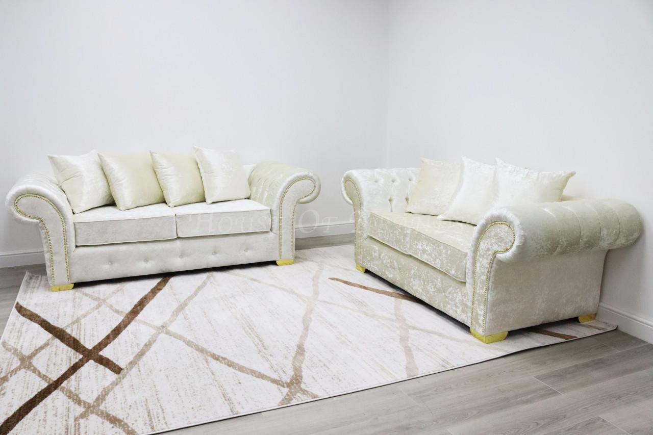 House Of Brands Bella Shimmer Velvet Sofa 