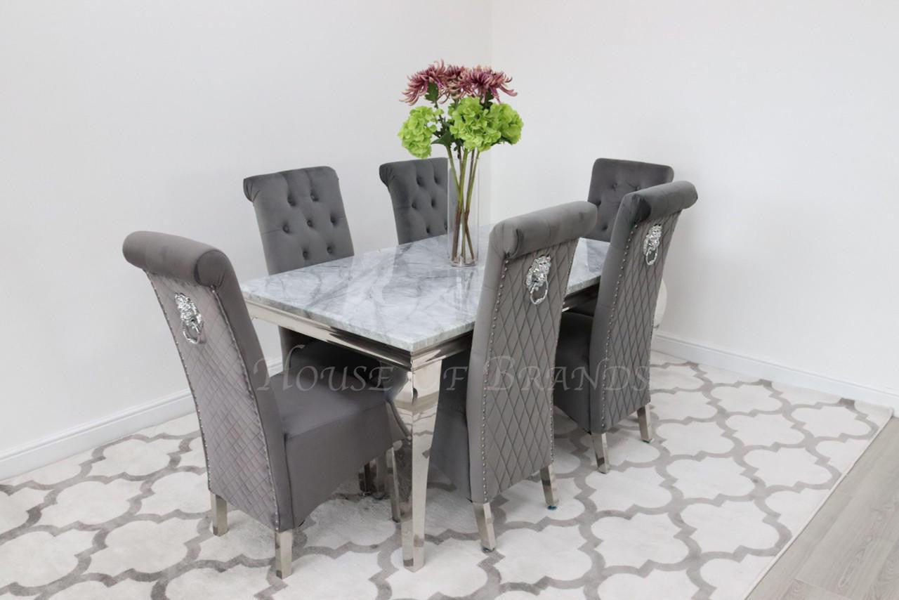 House Of Brands 1.5m Rome and 6 Leon Chairs