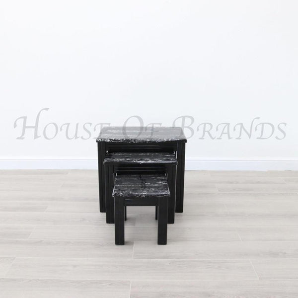 Lyon Black Marble Effect Nest of Tables