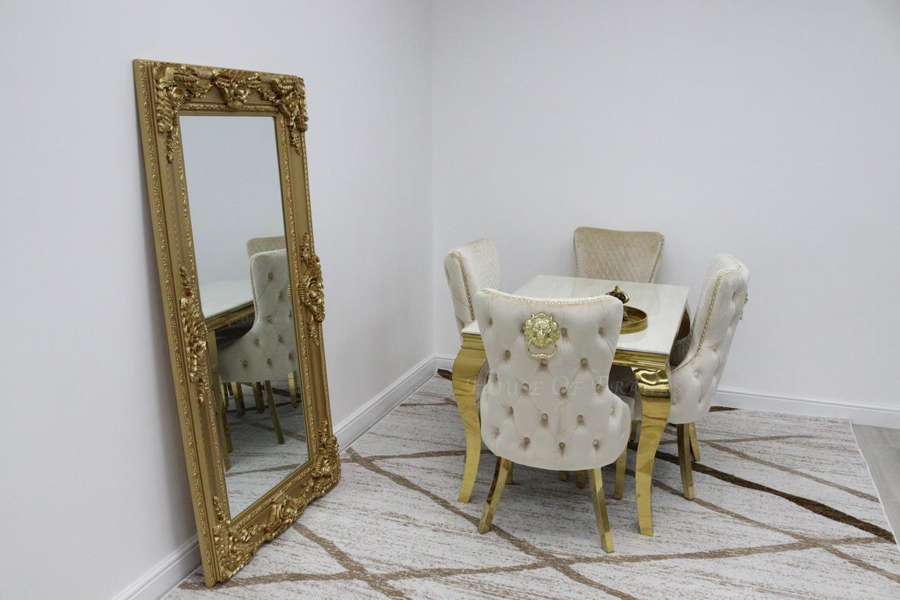 House Of Brands 1.2m Gold Rome & 4 Barcelona Chairs