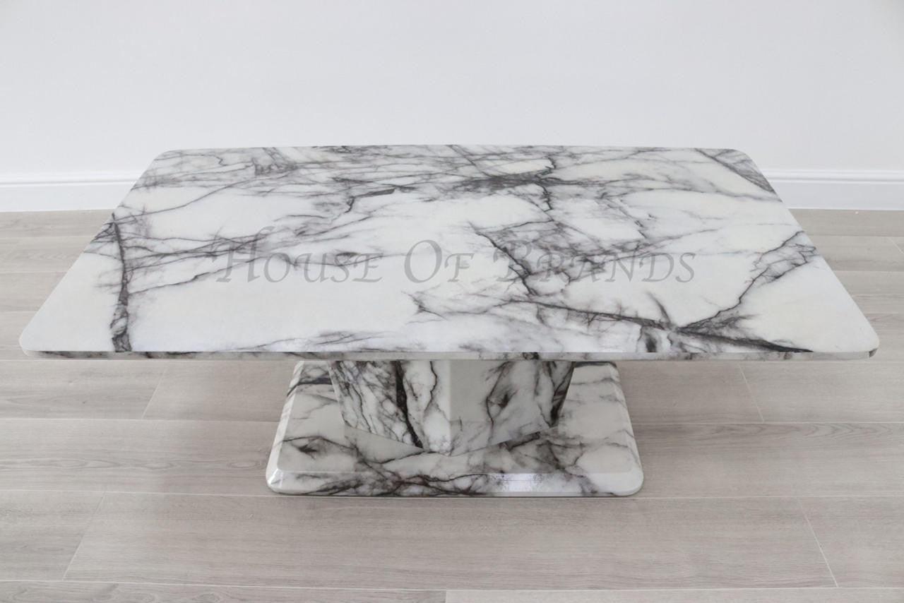 House Of Brands Nantes Black andamp; White Marble Effect Coffee Table