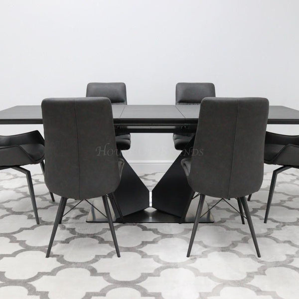 Westin Extendable Ceramic Dining Table with 4 Alexa Dining Chairs and 2 Rafaello Chairs