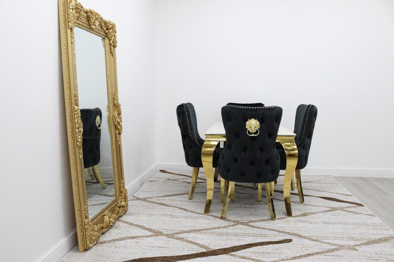 House Of Brands 1.2m Gold Rome & 4 Barcelona Chairs