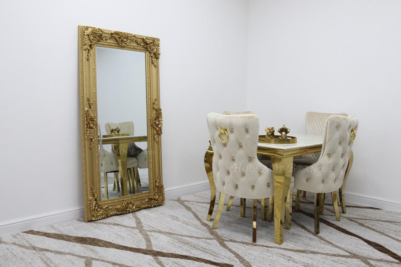 House Of Brands 1.2m Gold Rome & 4 Barcelona Chairs