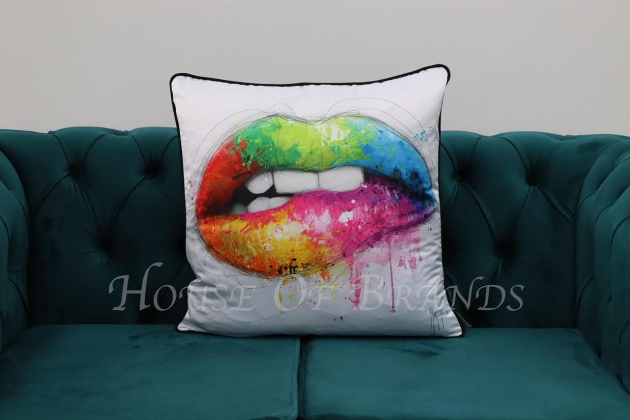 House Of Brands Lip Biting White Cushion 