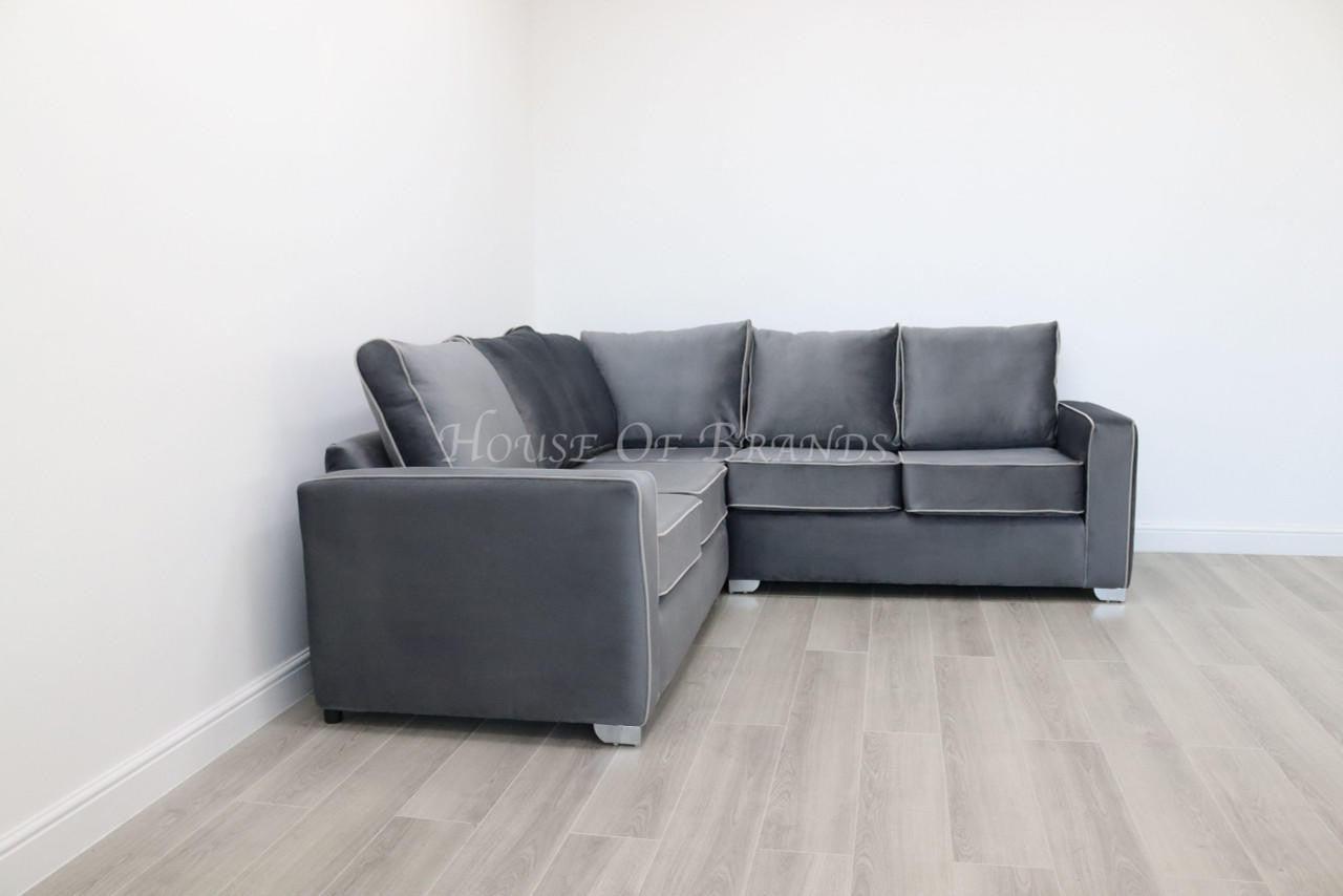 House Of Brands Riviera Velvet Corner Sofa