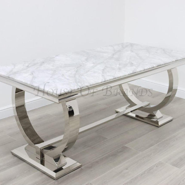 Arianna Chrome Marble Dining Table
