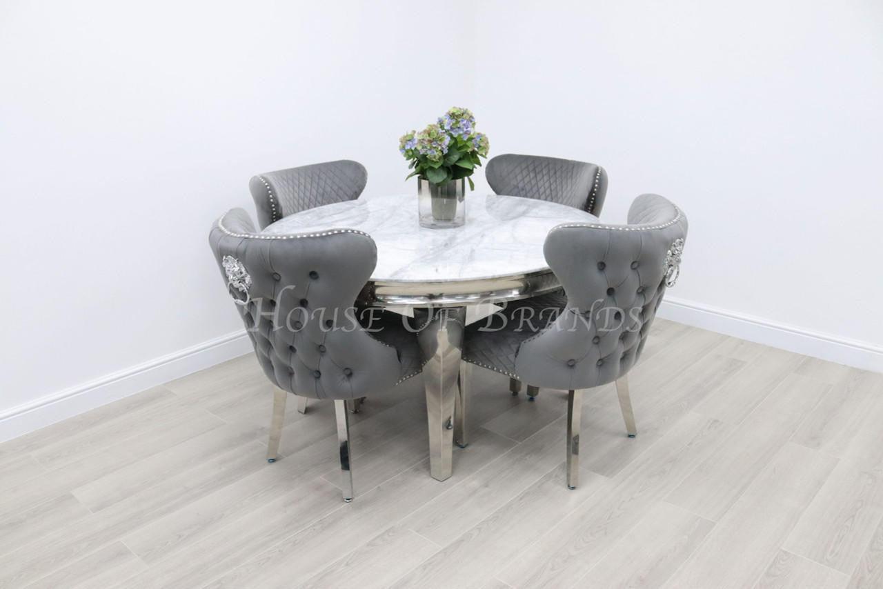 House Of Brands 1.3m Round Rome and 4 Valencia Chairs