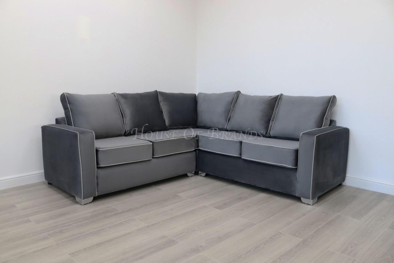 House Of Brands Riviera Velvet Corner Sofa