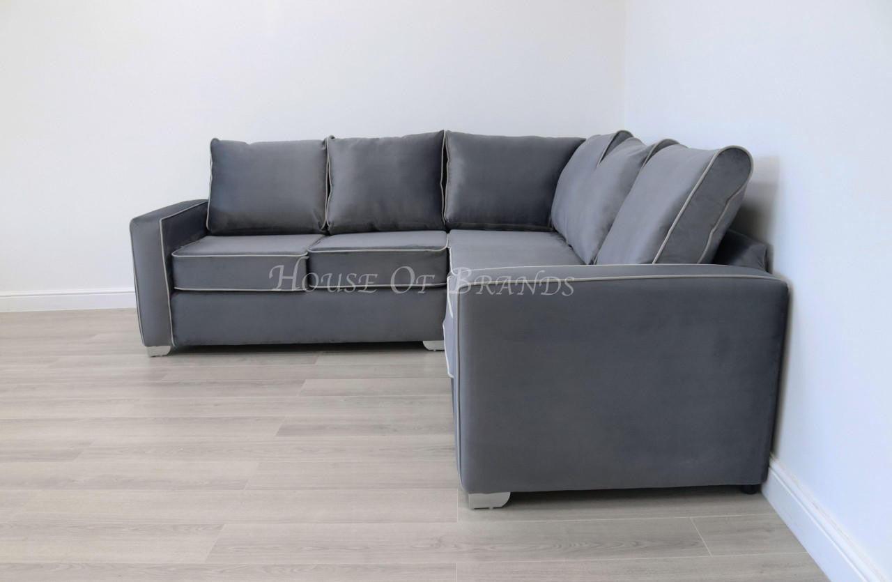 House Of Brands Riviera Velvet Corner Sofa