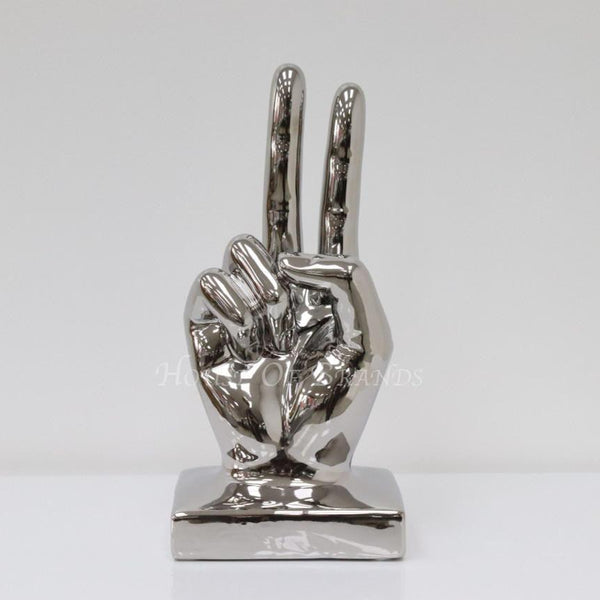 Large Peace Hand - Silver