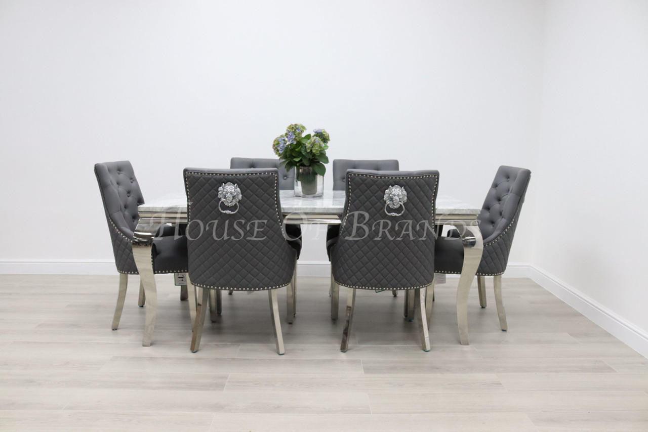 House Of Brands 1.8m Rome and 6 Berlin Leather Chairs