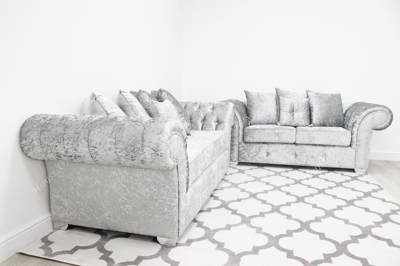 House Of Brands Bella Shimmer Velvet Sofa 