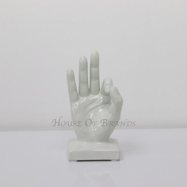 Small OK Hand -White