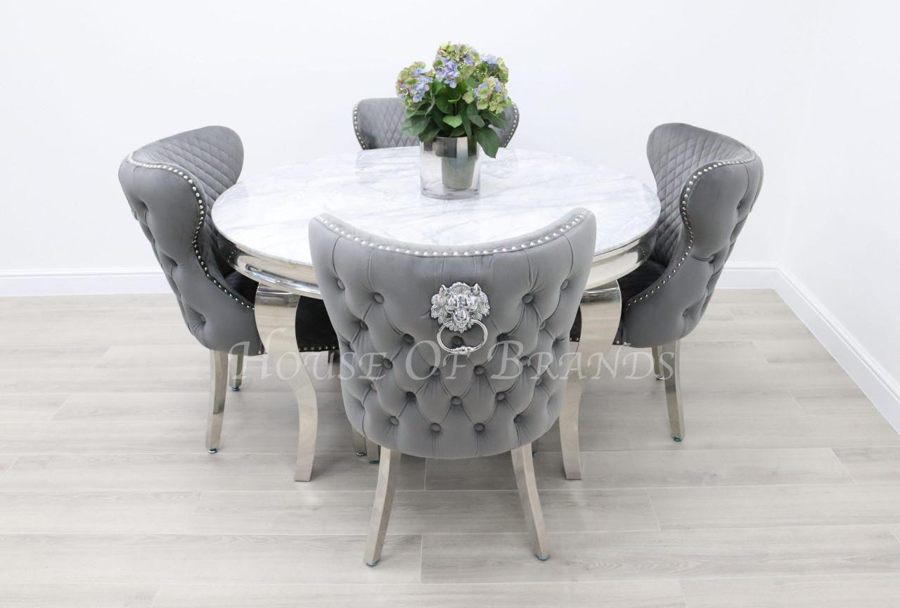 House Of Brands 1.3m Round Rome and 4 Valencia Chairs