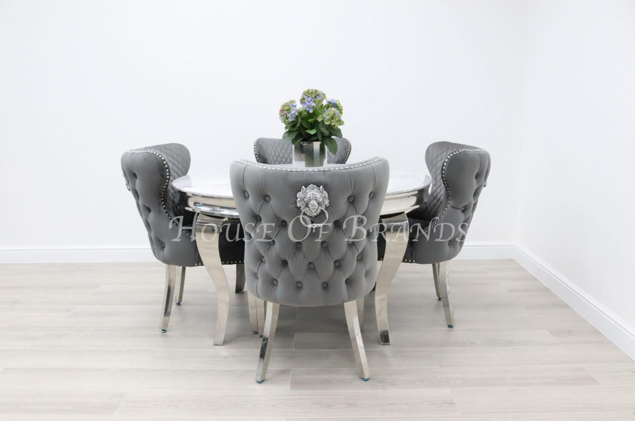 House Of Brands 1.3m Round Rome and 4 Valencia Chairs